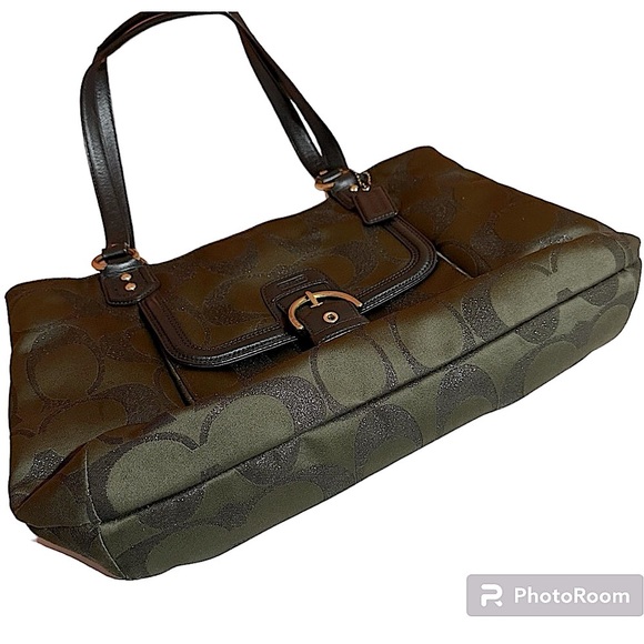 Beautiful COACH F1382-F26248 Campbell Signature Green Bag! - Picture 6 of 17